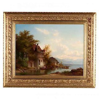 Anton Doll (German, 1826-1887), An Alpine Lake Scene 
