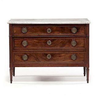 Italianate Carved Marble Top Commode 