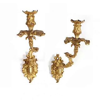 Pair of Louis XV Style Swing Arm Sconces 