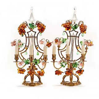 Pair of Vintage Murano Mantel Lamps 