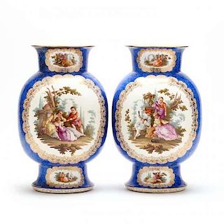 A Pair of Helene Wolfsohn Dresden Vases 
