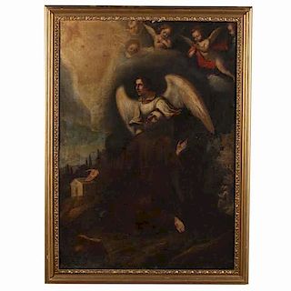 Spanish Colonial School, Saint Francis Receiving the Stigmata with Angels 