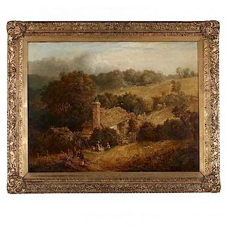 Thomas Whittle the Younger (British, fl. 1856-1897), Pastoral Landscape with Figures 