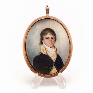 Portrait Miniature of an American Junior Officer, Lawrence Sully (VA, 1769 - 1804) 