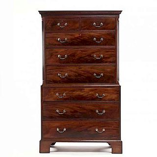 George III Mahogany Chest on Chest 