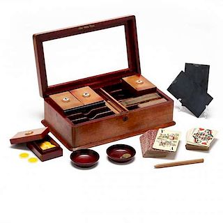 Antique Mahogany Gaming Box 
