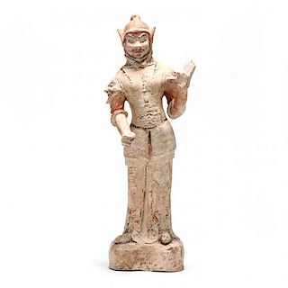 Tang Dynasty Painted Pottery Soldier 