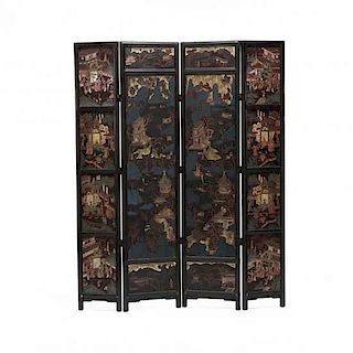 Four Panel Chinese Screen 
