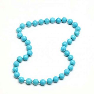 Fine Turquoise Bead Necklace 