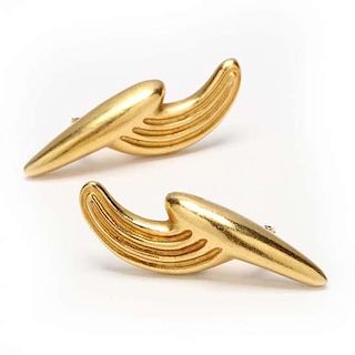 Pair of 22KT Gold Earrings, LaLaounis 