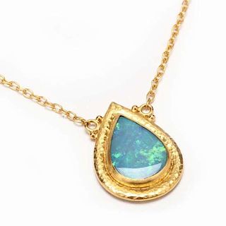 24KT Gold and Opal Pendant Necklace, Gurhan 