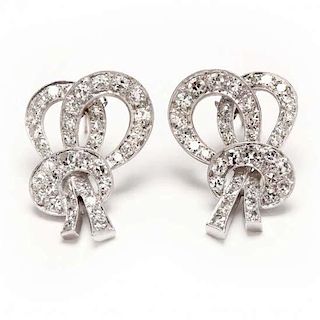 Platinum and Diamond Earrings 