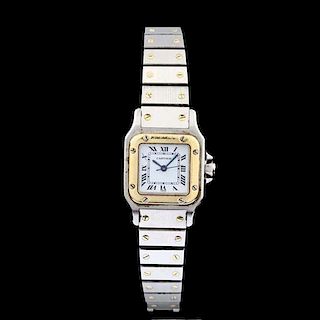 Lady's Stainless Steel and Gold Santos Watch, Cartier 