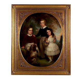 Jane Cooper Sully Darley (PA, 1807-1877), Portrait of Three Children 