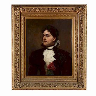 Jared B. Flagg (CT/NY, 1820-1899), Portrait of Mrs. Emma Vincent Sherman 