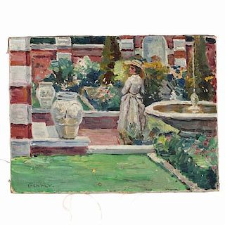 Oscar Fehrer (NY/CT, 1872-1958), Sunken Garden 