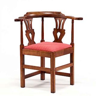 New England Chippendale Corner Chair 