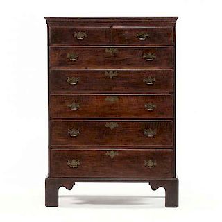 New England Chippendale Semi Tall Chest of Drawers 
