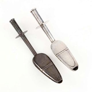 Two Georgian Silver Gibson Type Medicine Spoons 