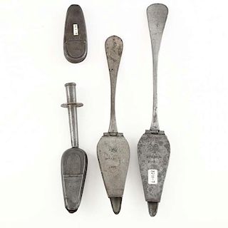 Group of Four Pewter Medicine Spoons 