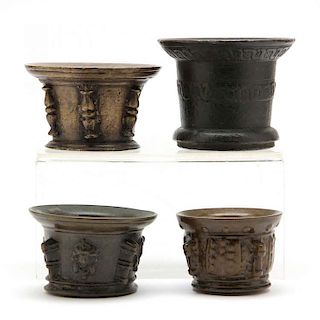Four Early Continental Apothecary Mortars 