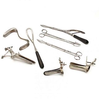 Eight Varied Antique Obstetrical Instruments 