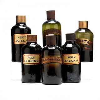 Assembled Set of Six Large Apothecaries 