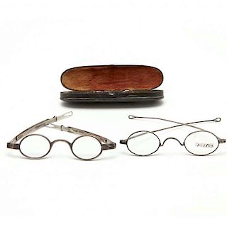 Two Pair of Coin Silver Eyeglasses 