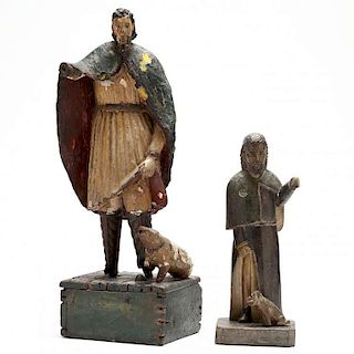 Two Antique Statues of St. Roch 