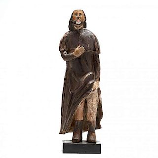 Carved Wooden Figure of St. Roch 