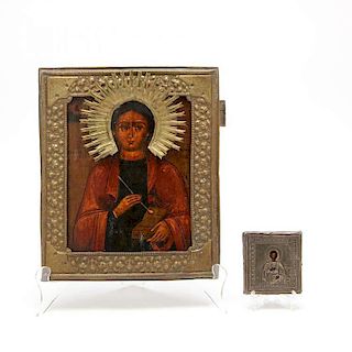 Two Russian Icons of St. Pantaleon 