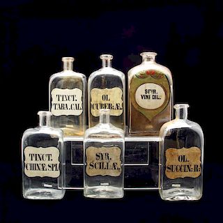 Six Early Apothecary Bottles 