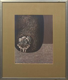 Caroline Spellman Wogan Durieux (Louisiana, 1896-1989), "Survivor," 20th c., cliche verre print, signed in charcoal lower right, editioned out of 7 in