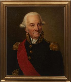 French School, "Portrait of a French General," 19th c., oil on canvas, unsigned, possibly portrait of Louis-Gabriel de Planelli, Marquis of Moubec, pr