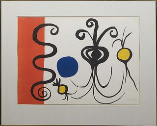 Alexander Calder (American, 1898-1976), "Trois Oignons," c. 1965, limited edition lithograph on paper, 4/90, pencil signed "Calder" lower right, H.- 2