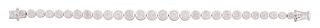 14K White Gold Tennis Bracelet, each of the twenty-nine circular links with a graduated round diamond, total diamond weight- 9.24 cts., L.- 7 1/4 in.,