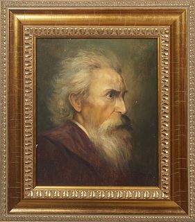 Continental School, "Portrait of an Old Man," 20th c., oil on canvas, unsigned, with a note stating "purchased in Vienna in 2000" en verso, presented 