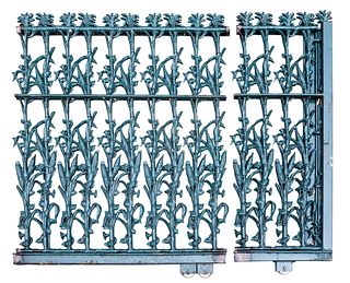 24 Linear Feet of Cornstalk Fence, 20th c.,consisting of a driveway gate and seven 7 foot wide panels.