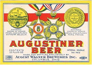 1937 Augustiner Beer 12oz Label OH55-08 Columbus, Ohio