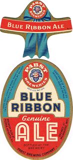 1939 Blue Ribbon Genuine Ale 12oz Label WI286-89V Pabst Milwaukee, Wisconsin