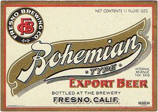 1940 Bohemian Export Beer 11oz Label WS7-04 Fresno, California