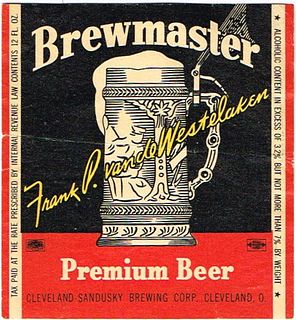 1940 Brewmaster Premium Beer 12oz Label OH40-20 Cleveland, Ohio