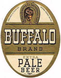 1942 Buffalo Extra Pale Beer 11oz Label WS28-19 Sacramento, California