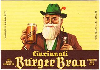 1947 Cincinnati Burger Brau Beer 12oz Label OH21-15 Cincinnati, Ohio