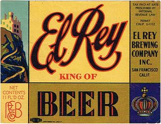 1933 El Rey Beer 11oz Label WS36-04 San Francisco, California
