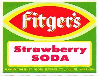 1960 Fitger's Strawberry Soda Label Unpictured Duluth, Minnesota