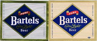 Lot of 2 Unused 1950s-60s Bartel's Beer Labels Edwardsville, Pennsylvania