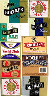 Lot of 20 1950-1970s Koehler Beer Labels 12oz Erie, Pennsylvania