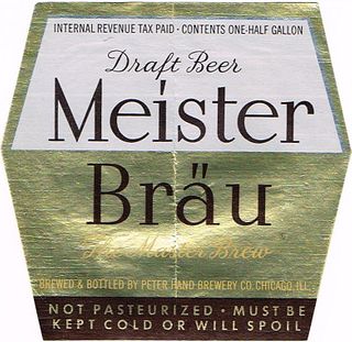 1948 Meister Bräu Draft Beer Label 64oz Half Gallon IL28-06 Chicago, Illinois
