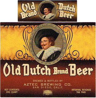 1937 Old Dutch Beer Quart Label WS31-17V San Diego, California